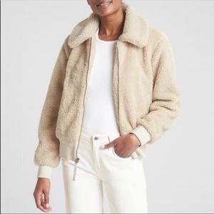 Gap Cream Teddy Bomber